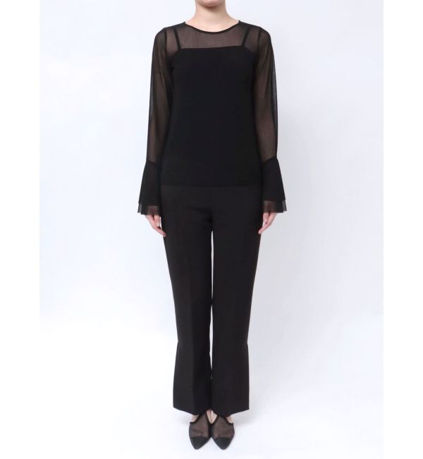 LAGUNAMOON「フレアスリーブチュールトップス」|Tシャツ・カットソー|