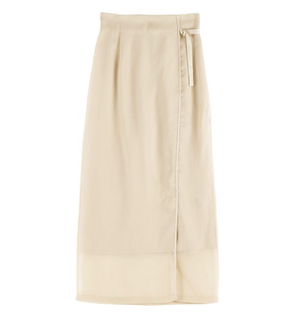 LAGUNAMOON「サテンパイピングシアーIラインスカート」|スカート|