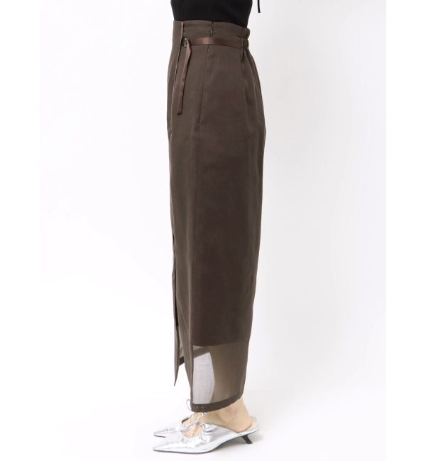 LAGUNAMOON「サテンパイピングシアーIラインスカート」|スカート|