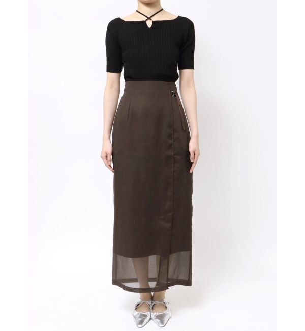 LAGUNAMOON「サテンパイピングシアーIラインスカート」|スカート|