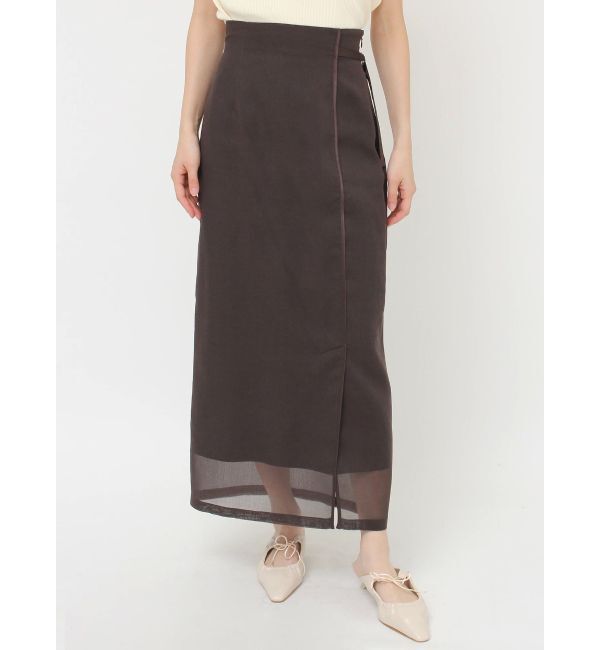 LAGUNAMOON「サテンパイピングシアーIラインスカート」|スカート|