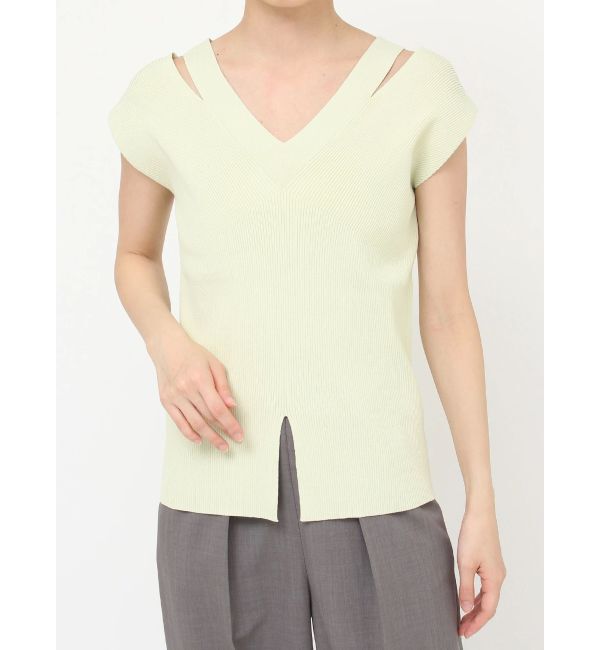 LAGUNAMOON「ダブルVネックニットプルオーバー」|ニット・セーター|