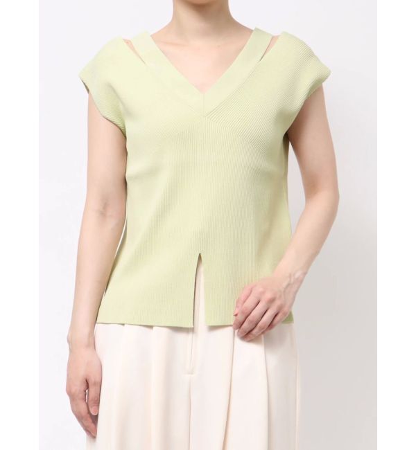 LAGUNAMOON「ダブルVネックニットプルオーバー」|ニット・セーター|