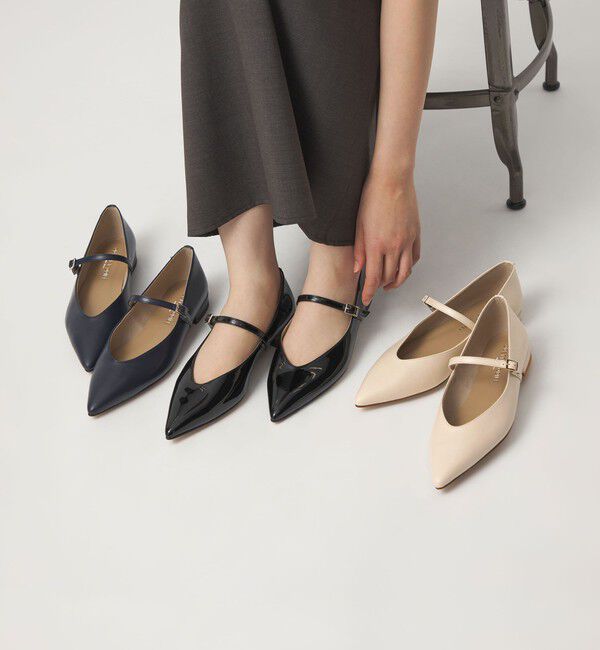 ODETTE E ODILE「【WEB限定】ポインテッド ストラップ フラット20■&darr;&uarr;」|パンプス|