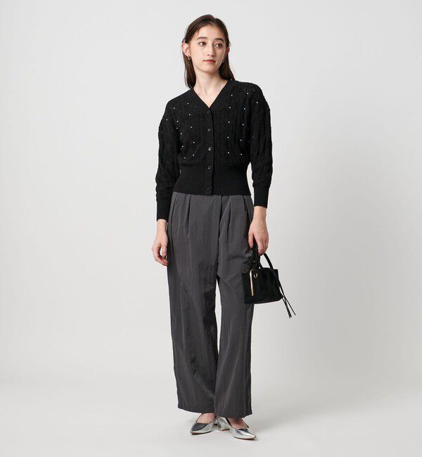 UNITED ARROWS「フェイクパール レース カーディガン ウォッシャブル」|カーディガン|