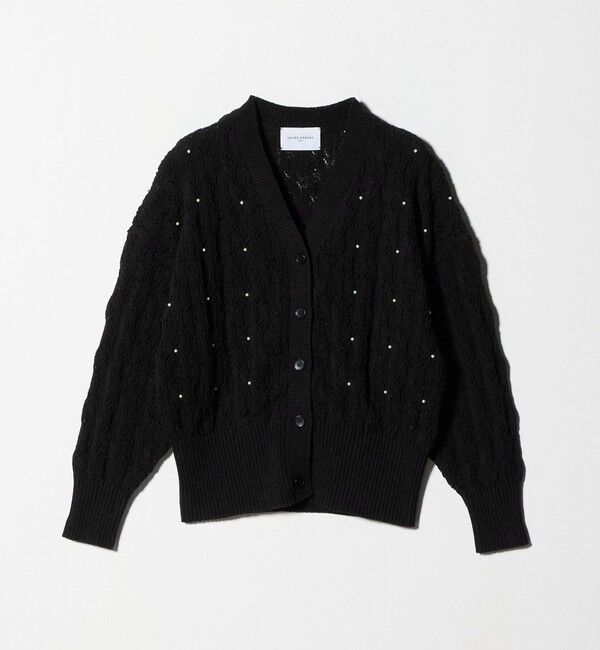 UNITED ARROWS「フェイクパール レース カーディガン ウォッシャブル」|カーディガン|