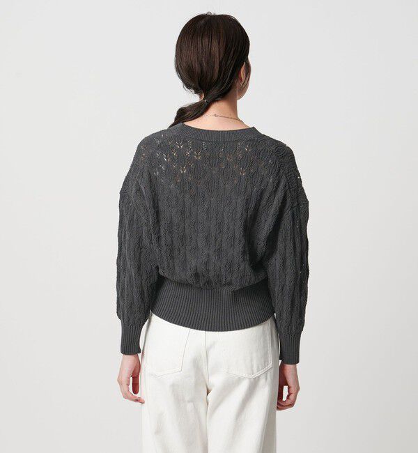 UNITED ARROWS「フェイクパール レース カーディガン ウォッシャブル」|カーディガン|