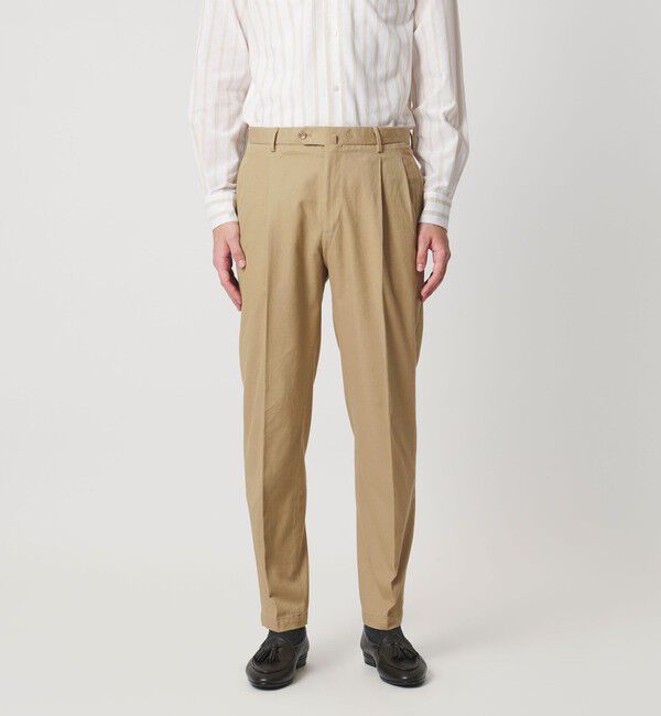 UNITED ARROWS「ツイル カルゼ ２プリーツ キャロット パンツ」|チノ|