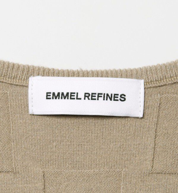 EMMEL REFINES「＜EMMEL REFINES＞EM HW スクエアアミ ＆ ボタン カーディガン」|カーディガン|