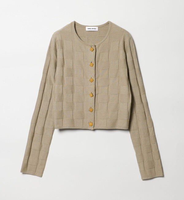 EMMEL REFINES「＜EMMEL REFINES＞EM HW スクエアアミ ＆ ボタン カーディガン」|カーディガン|