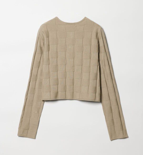 EMMEL REFINES「＜EMMEL REFINES＞EM HW スクエアアミ ＆ ボタン カーディガン」|カーディガン|