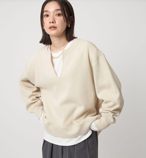 UNITED ARROWS green label relaxing「【WEB限定】＜at ease＞ダブルフェイス プルオーバー カットソー」|Tシャツ・カットソー|NATURAL