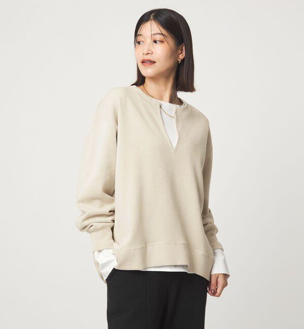 UNITED ARROWS green label relaxing「【WEB限定】＜at ease＞ダブルフェイス プルオーバー カットソー」|Tシャツ・カットソー|