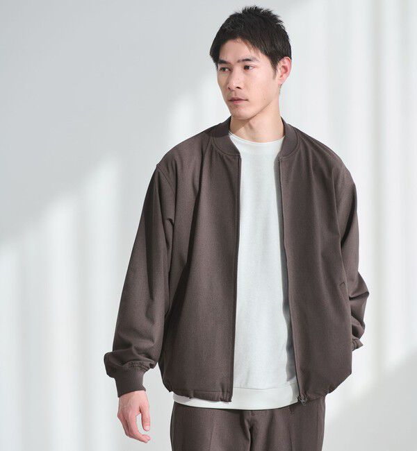 UNITED ARROWS green label relaxing「FREELITCH リブ ブルゾン -2WAYストレッチ・吸水速乾-」|ブルゾン・スタジャン|DK.BROWN