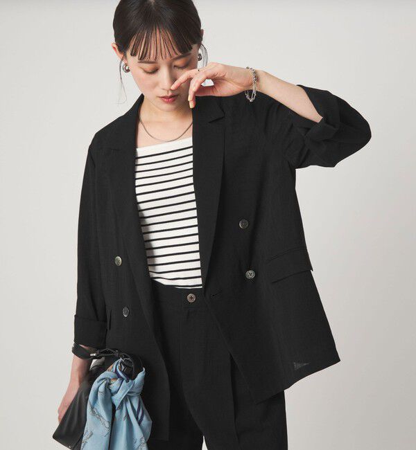 UNITED ARROWS green label relaxing「【結論シリーズ】シアーエアジャケット［size SHORTあり］」|テーラードジャケット|BLACK