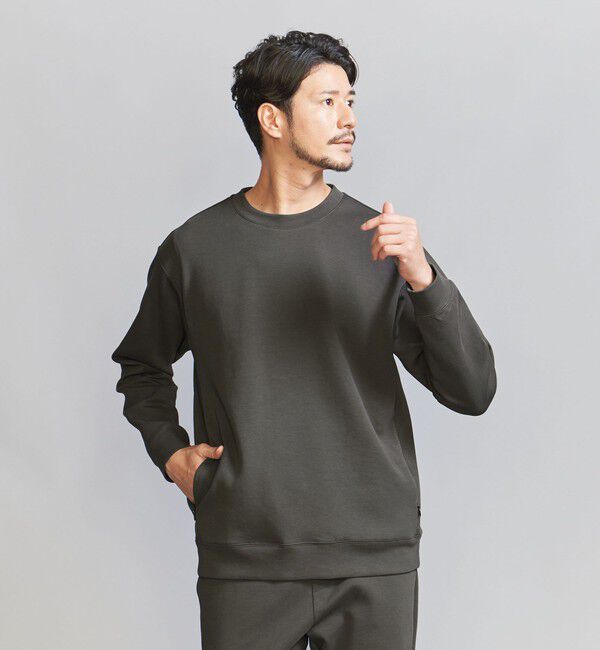 BEAUTY&YOUTH UNITED ARROWS「【WEB限定 WARDROBE SMART】ダブルニット クルーネック スウェット/セットアップ対応」|スウェット・ジャージ|DK.GRAY