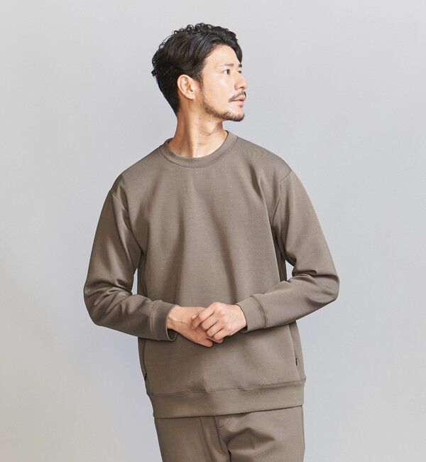 BEAUTY&YOUTH UNITED ARROWS「【WEB限定 WARDROBE SMART】ダブルニット クルーネック スウェット/セットアップ対応」|スウェット・ジャージ|OLIVE