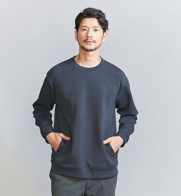 BEAUTY&YOUTH UNITED ARROWS「【WEB限定 WARDROBE SMART】ダブルニット クルーネック スウェット/セットアップ対応」|スウェット・ジャージ|