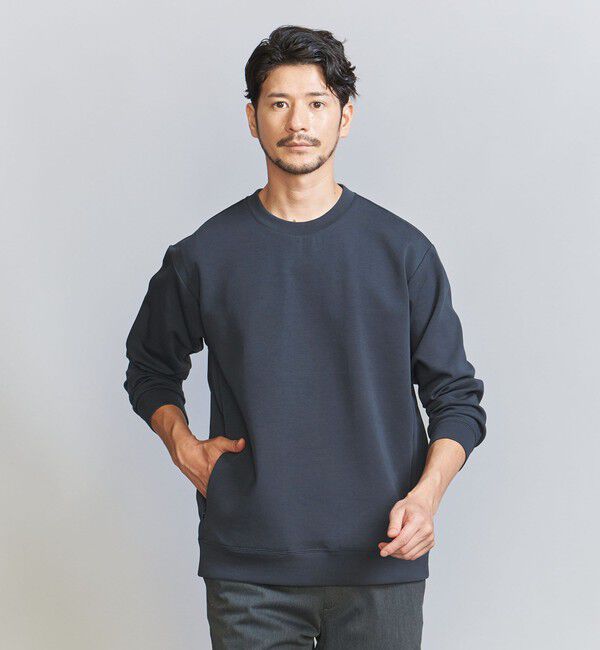 BEAUTY&YOUTH UNITED ARROWS「【WEB限定 WARDROBE SMART】ダブルニット クルーネック スウェット/セットアップ対応」|スウェット・ジャージ|