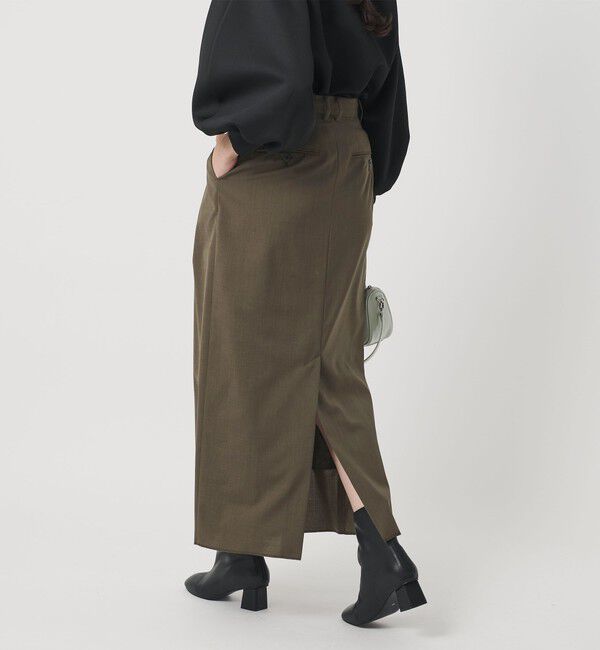 BEAUTY&YOUTH UNITED ARROWS「毛ブレンド タックロングスカート 防シワ ウォッシャブル」|スカート|