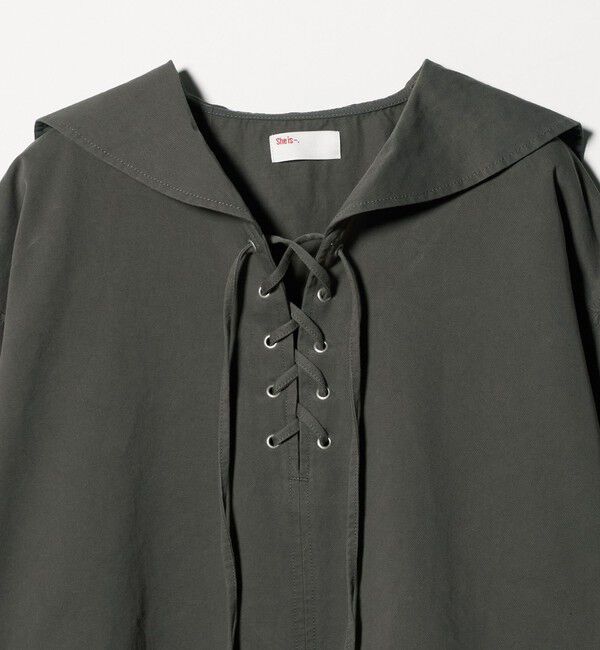 BEAUTY&YOUTH UNITED ARROWS「＜She is-.＞レースアップ セーラーカラー ブラウス」|シャツ・ブラウス|