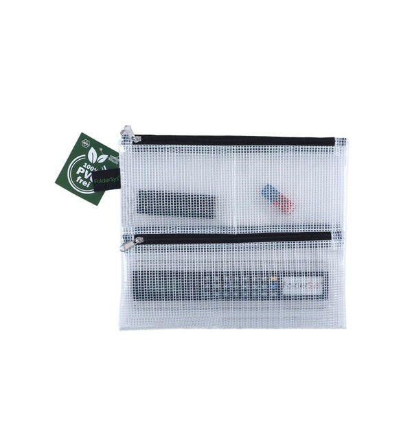 BEAMS「FolderSys / マルチコンパートメントジップバッグ A5」|ポーチ|