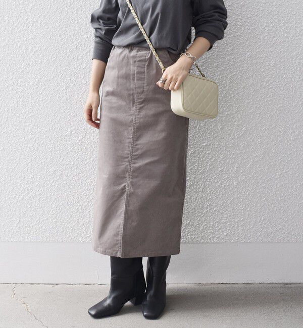 SHIPS for women「*〈手洗い可能〉ストレッチ コーデュロイ イージー ナロー スカート ◇」|タイト|