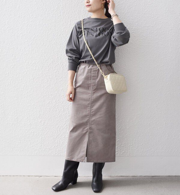 SHIPS for women「*〈手洗い可能〉ストレッチ コーデュロイ イージー ナロー スカート ◇」|タイト|