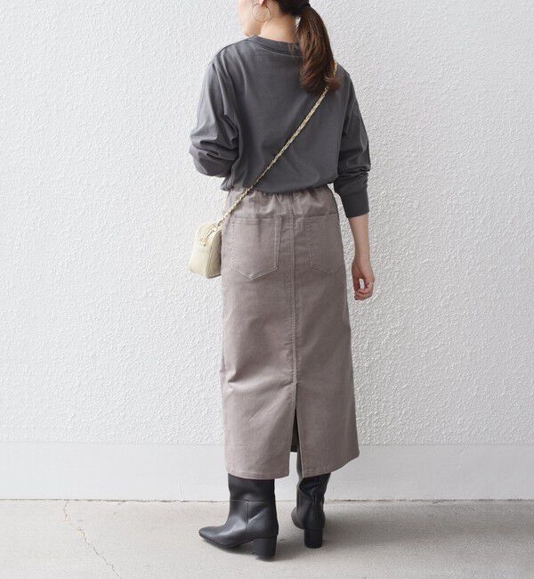 SHIPS for women「*〈手洗い可能〉ストレッチ コーデュロイ イージー ナロー スカート ◇」|タイト|