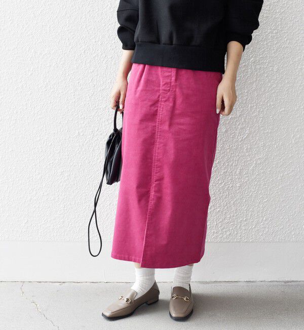 SHIPS for women「*〈手洗い可能〉ストレッチ コーデュロイ イージー ナロー スカート ◇」|タイト|