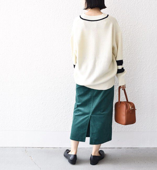 SHIPS for women「*〈手洗い可能〉ストレッチ コーデュロイ イージー ナロー スカート ◇」|タイト|