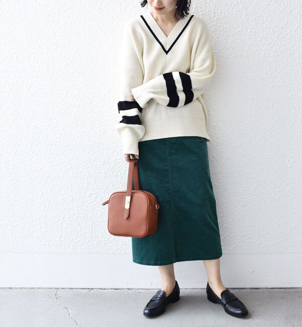 SHIPS for women「*〈手洗い可能〉ストレッチ コーデュロイ イージー ナロー スカート ◇」|タイト|