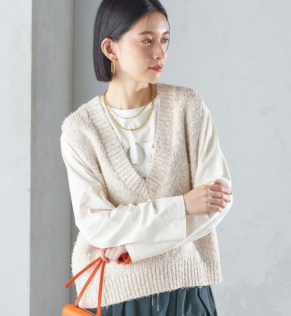 SHIPS for women「〈手洗い可能〉カール ヤーン スパンコール ベスト 24SS ◇」|ベスト・ジレ|