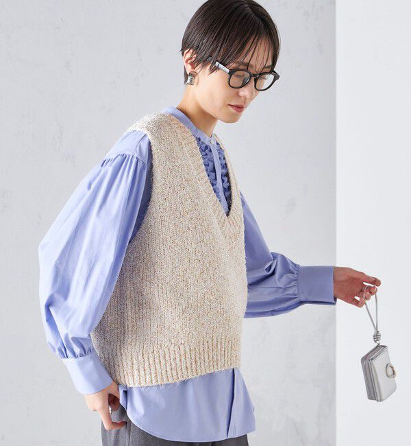 SHIPS for women「〈手洗い可能〉カール ヤーン スパンコール ベスト 24SS ◇」|ベスト・ジレ|