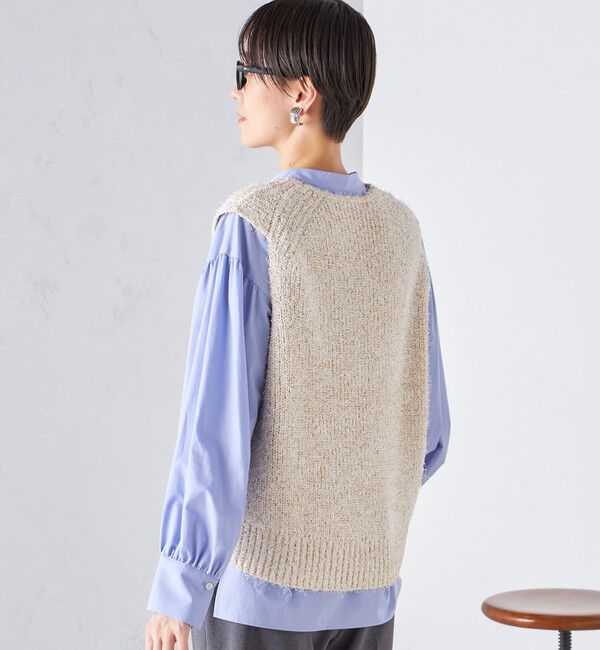 SHIPS for women「〈手洗い可能〉カール ヤーン スパンコール ベスト 24SS ◇」|ベスト・ジレ|