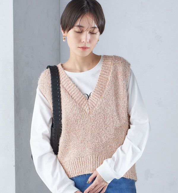 SHIPS for women「〈手洗い可能〉カール ヤーン スパンコール ベスト 24SS ◇」|ベスト・ジレ|