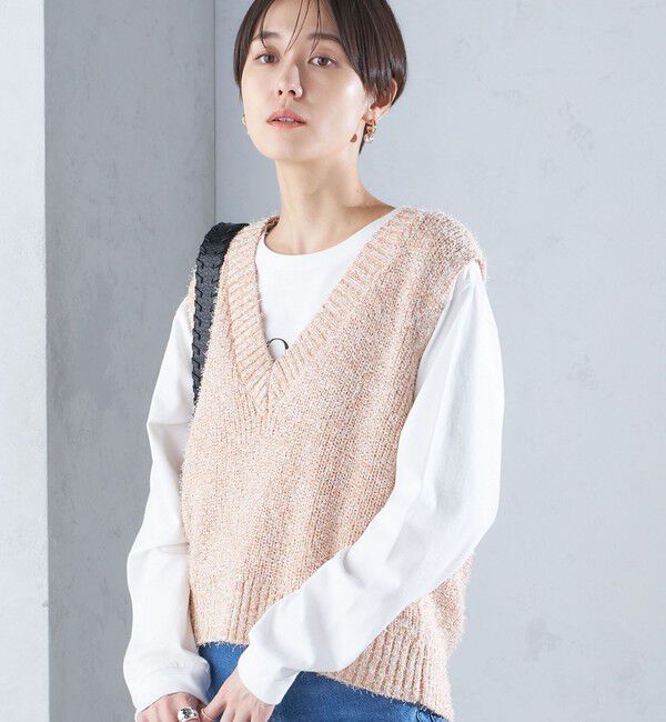 SHIPS for women「〈手洗い可能〉カール ヤーン スパンコール ベスト 24SS ◇」|ベスト・ジレ|