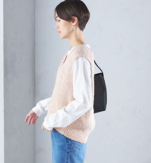 SHIPS for women「〈手洗い可能〉カール ヤーン スパンコール ベスト 24SS ◇」|ベスト・ジレ|