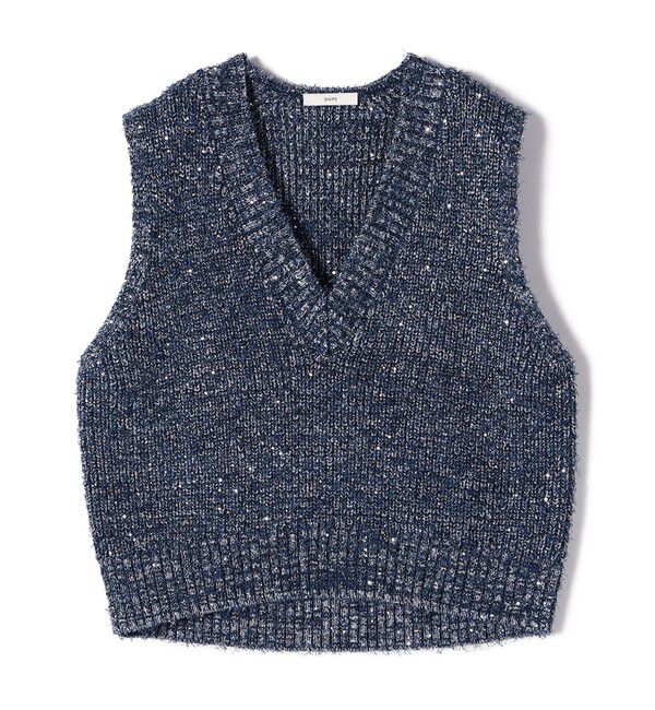 SHIPS for women「〈手洗い可能〉カール ヤーン スパンコール ベスト 24SS ◇」|ベスト・ジレ|