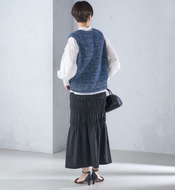 SHIPS for women「〈手洗い可能〉カール ヤーン スパンコール ベスト 24SS ◇」|ベスト・ジレ|