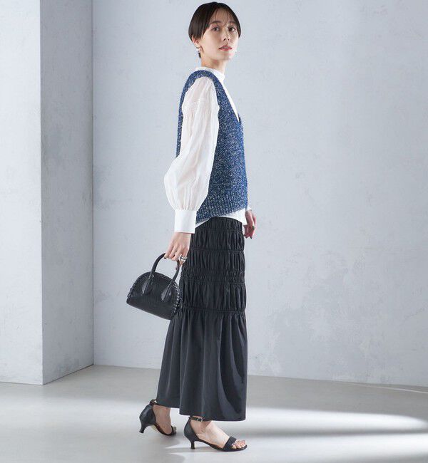 SHIPS for women「〈手洗い可能〉カール ヤーン スパンコール ベスト 24SS ◇」|ベスト・ジレ|