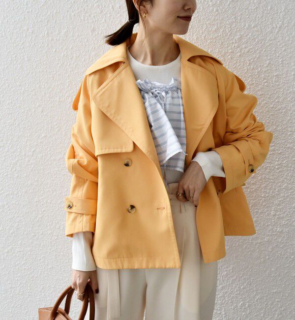 SHIPS any「SHIPS any: 〈洗濯機可能〉ショート トレンチ コート」|トレンチコート|オレンジ
