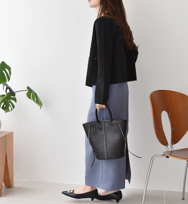 quaranciel「quaranciel:〈手洗い可能〉ノーカラー クラシカル ジャケット カーディガン」|カーディガン|