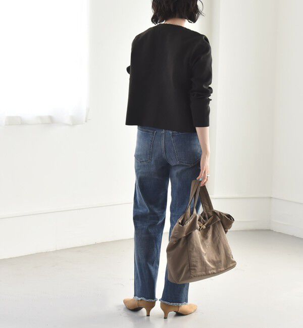 quaranciel「quaranciel:〈手洗い可能〉ノーカラー クラシカル ジャケット カーディガン」|カーディガン|