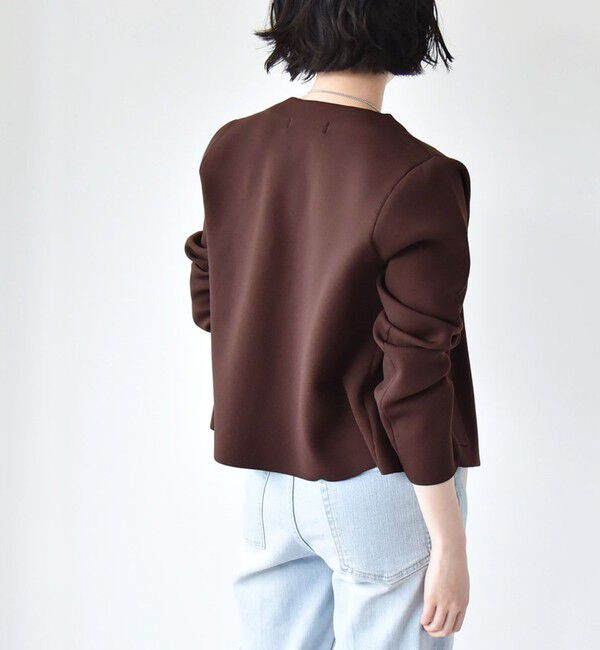 quaranciel「quaranciel:〈手洗い可能〉ノーカラー クラシカル ジャケット カーディガン」|カーディガン|