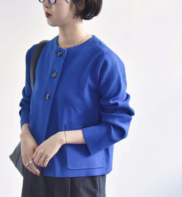 quaranciel「quaranciel:〈手洗い可能〉ノーカラー クラシカル ジャケット カーディガン」|カーディガン|