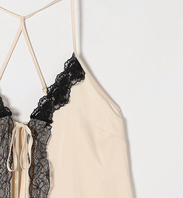 quaranciel「quaranciel:〈洗濯機可能〉サテン レース フロント オープン キャミソール」|キャミソール|