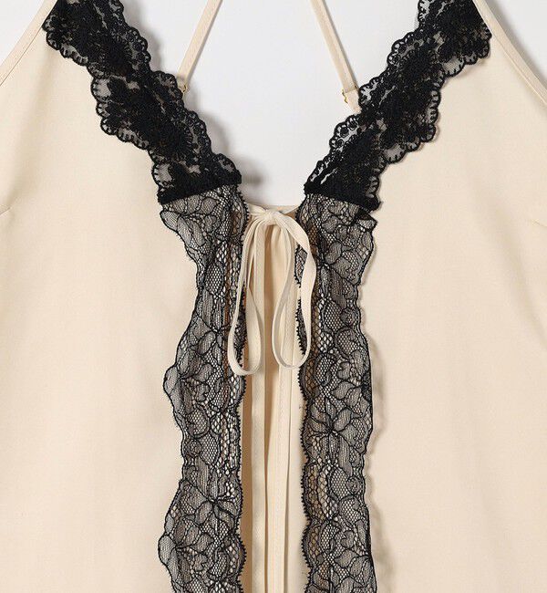 quaranciel「quaranciel:〈洗濯機可能〉サテン レース フロント オープン キャミソール」|キャミソール|