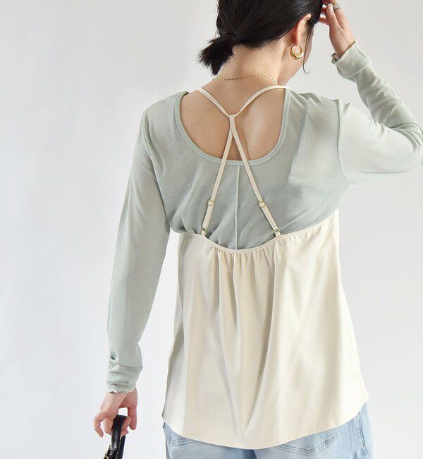 quaranciel「quaranciel:〈洗濯機可能〉サテン レース フロント オープン キャミソール」|キャミソール|