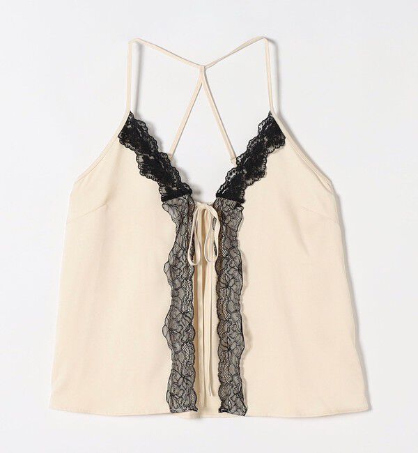 quaranciel「quaranciel:〈洗濯機可能〉サテン レース フロント オープン キャミソール」|キャミソール|